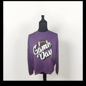Purple "Game Day" Crewneck Sweater